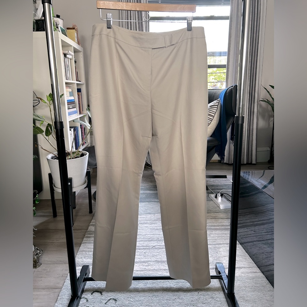 NWT Beige Ann Taylor Cotton-Silk Trousers